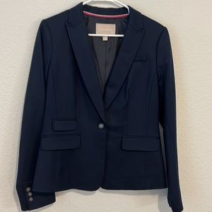 Banana Republic SZ 10 Navy Single Breast Button Front Lined Blazer Suit Jacket